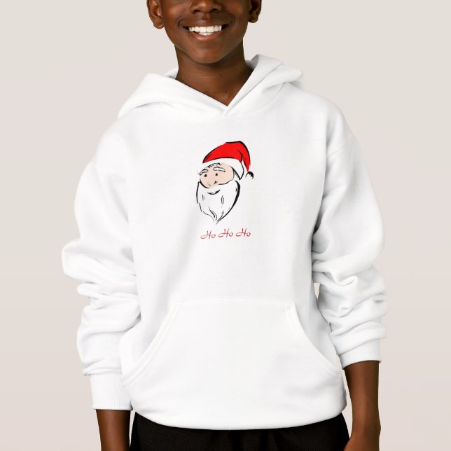 Santa Christmas Holiday Season Greetings Joy Peace Hoodie (Front)