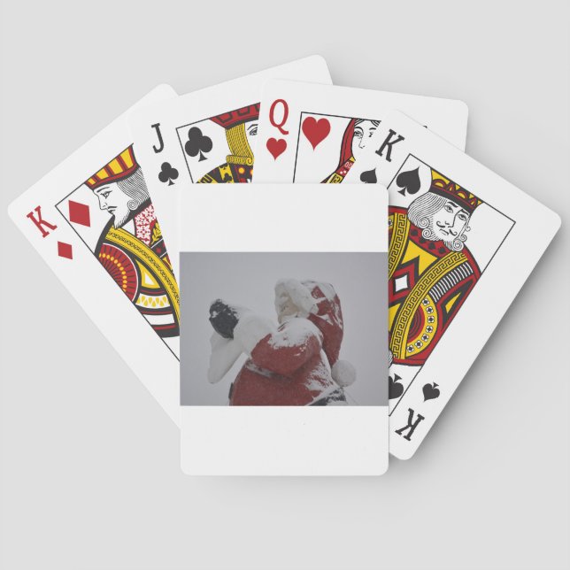 Santa Christmas Holiday Snow Snowflake Frozen Ice Poker Cards (Back)