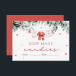 Santa Christmas How Many Candies Baby Shower Game Enclosure Card<br><div class="desc">Add some festive fun to your baby shower with our How Many Candies Christmas Game! This sweet holiday game features a jar filled with colorful candies, and guests must guess how many candies are inside. The person with the closest guess wins a cheerful prize! It’s a fun and interactive way...</div>