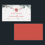 Santa Christmas How Many Candies Baby Shower Game Enclosure Card<br><div class="desc">Add some festive fun to your baby shower with our How Many Candies Christmas Game! This sweet holiday game features a jar filled with colorful candies, and guests must guess how many candies are inside. The person with the closest guess wins a cheerful prize! It’s a fun and interactive way...</div>