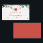 Santa Christmas How Many Kisses Baby Shower Game Enclosure Card<br><div class="desc">Add a sweet and festive touch to your baby shower with our "How Many Kisses?" Christmas Game! This fun holiday game features a jar filled with chocolate kisses, and guests must guess how many kisses are inside. The person with the closest guess wins a delightful Christmas prize! It’s a simple...</div>