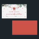 Santa Christmas How Many Snowballs Baby Shower Enclosure Card<br><div class="desc">Bring some winter wonder to your baby shower with our How Many Snowballs? Christmas Game! This festive game features a jar filled with fluffy white "snowballs" and guests must guess how many are inside. The person with the closest guess wins a merry holiday prize! It's a fun, interactive way to...</div>