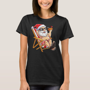 Santa Christmas In July Men Women Hawaiian Tropic T-Shirt