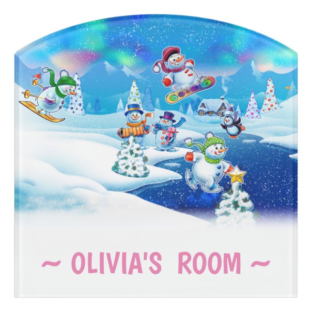 Santa Christmas kid's custom name door sign (Contour Front)