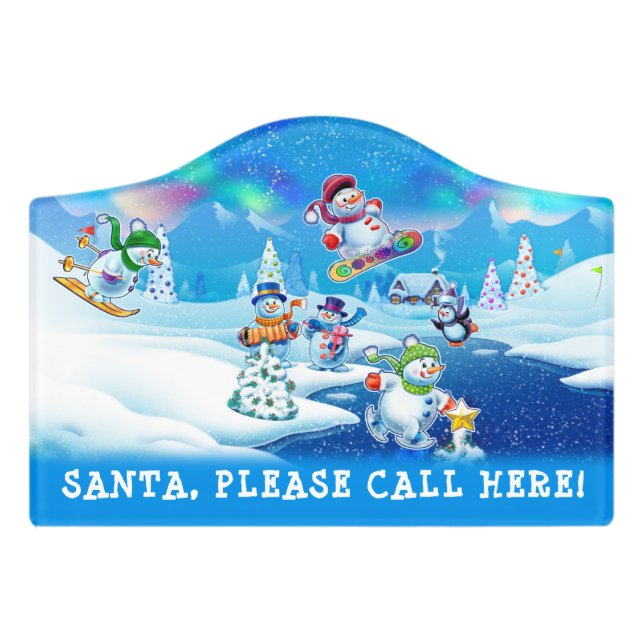 Santa Christmas kid's door sign (Small Crest Front)