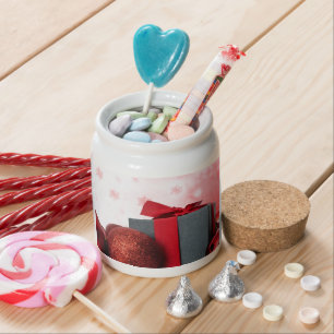 Santa Christmas Merry Joy Peace Seasons Jolly Candy Jar