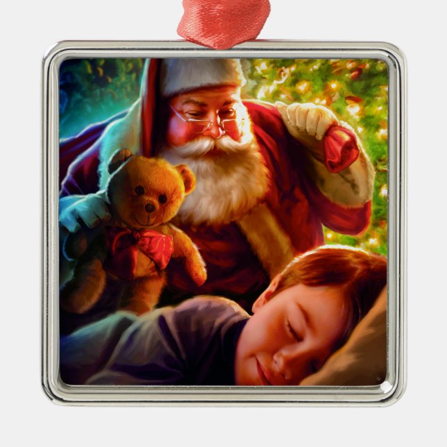 Santa Christmas Metal Ornament (Front)