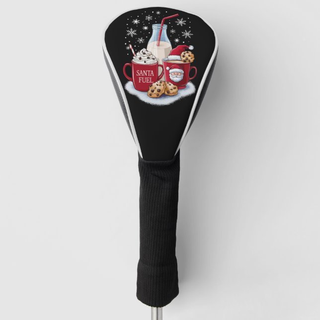 Santa Christmas Milk and Cookies Latte Family Xmas Golf Head Cover (Front)