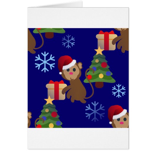 santa christmas monkey emoji cards (Front)