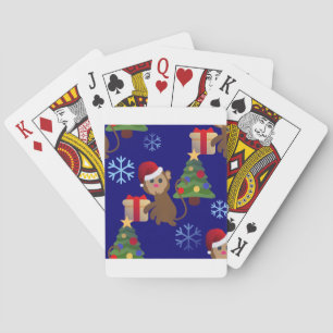 santa christmas monkey emoji poker cards