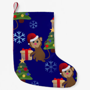 santa christmas monkey emoji xmas stocking