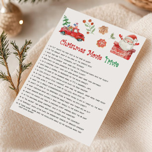 Santa Christmas Movie Trivia Game Holiday Card