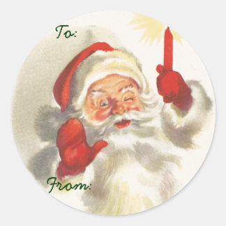 Santa Christmas Name Tags
