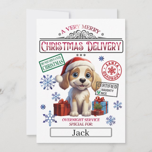 Santa Christmas Official Nice List Certificate  Invitation (Front)