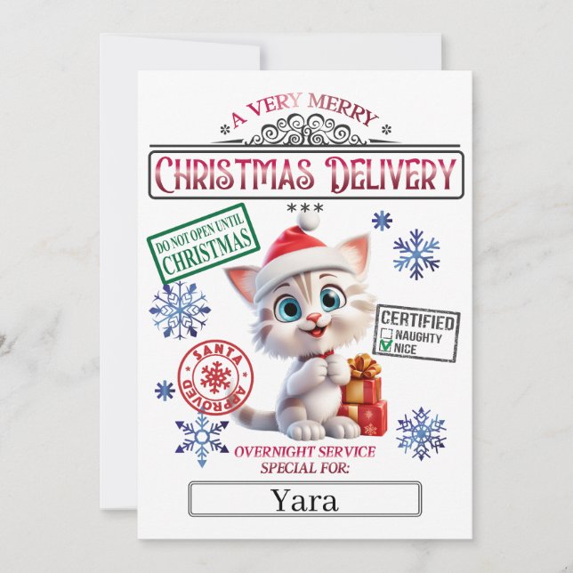 Santa Christmas Official Nice List Certificate  Invitation (Front)