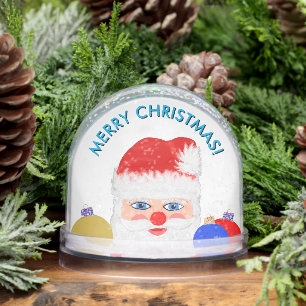 Santa Christmas Ornaments PHOTO Two Sided Snow Globe