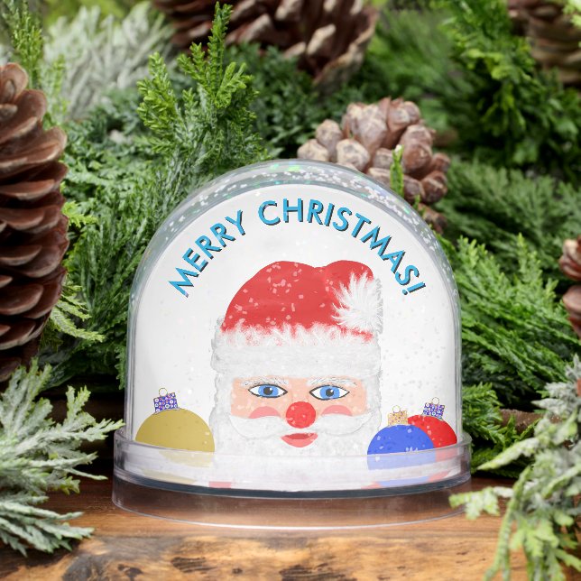 Santa Christmas Ornaments PHOTO Two Sided Snow Globe (Winter)