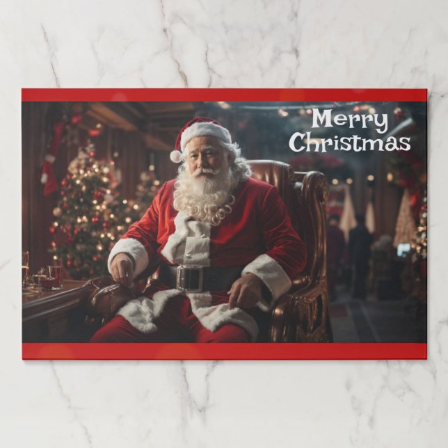 Santa Christmas Paper Placemats 25 per Pad (Front)