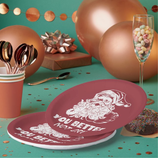 Santa Christmas  Paper Plates (Multi)