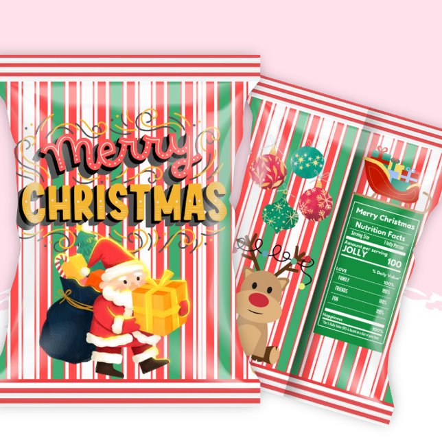 Santa Christmas Party Chip Bag Wrappers Favors Notepad (Creator Uploaded)