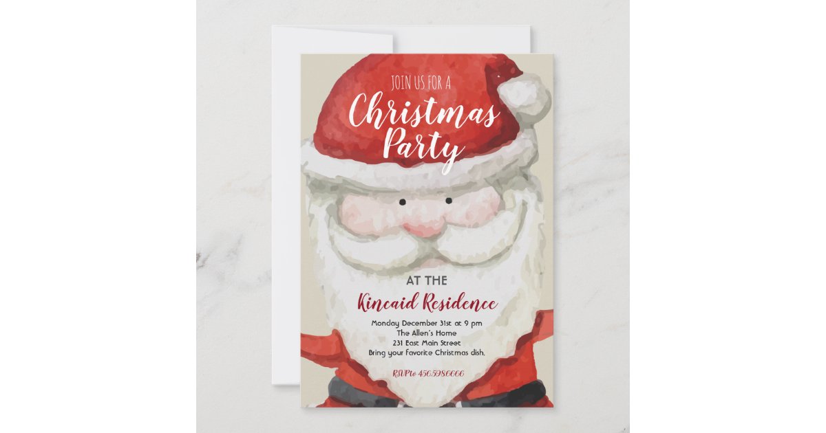 Santa Christmas Party Invitation | Zazzle