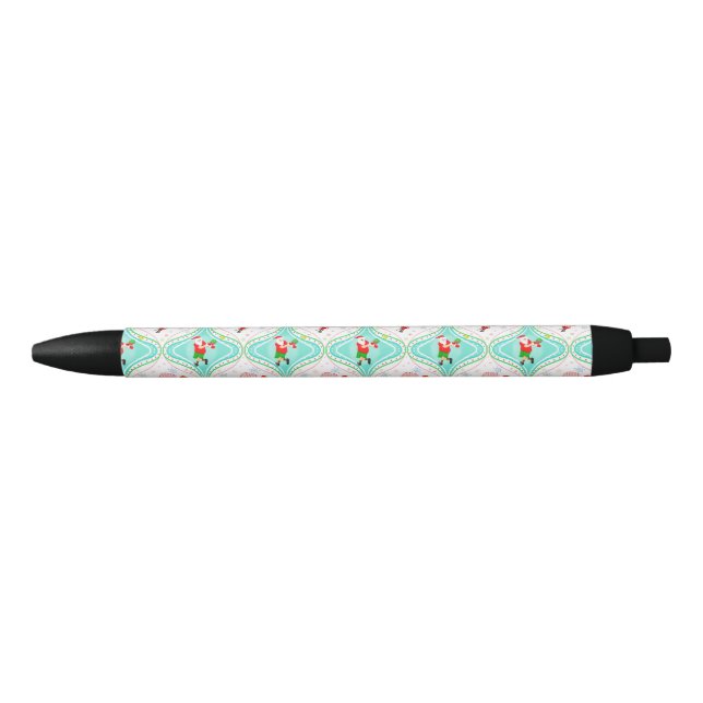 Santa Christmas Pickleball Ogee Pattern Pen (Front)