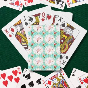 Santa Christmas Pickleball Ogee Pattern Poker Cards