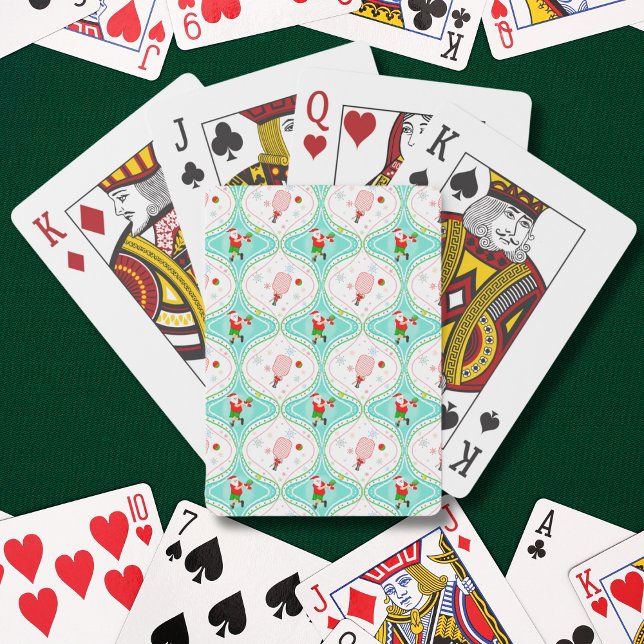 Santa Christmas Pickleball Ogee Pattern Poker Cards (Creator Uploaded)