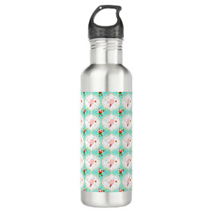 Santa Christmas Pickleball Ogee Pattern Stainless Steel Water Bottle