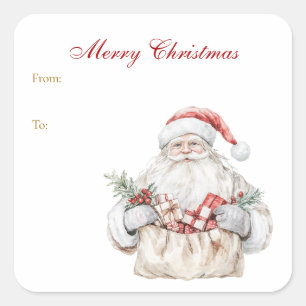 Santa Christmas Presents Gift tag sticker