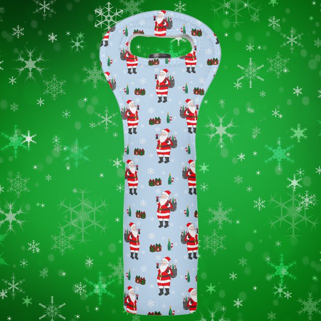 Santa Christmas Red Wine Festive Holiday Wine Bag (Creator Uploaded)
