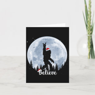 Santa Christmas Rock Sasquatch Xmas Girl Card
