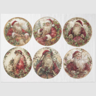 Santa Christmas Rounds Tissue Paper