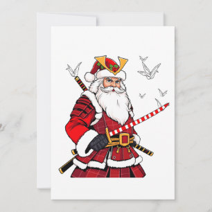 Santa Christmas Santa Claus Japanese Art Samurai  Announcement
