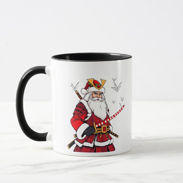 Santa Christmas Santa Claus Japanese Art Samurai  Mug (Left)