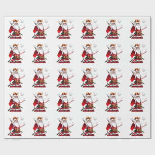 Santa Christmas Santa Claus Japanese Art Samurai Wrapping Paper
