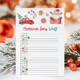 Santa Christmas Song Emoji Game Holiday Card