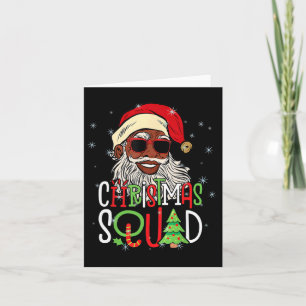 Santa Christmas Squad Black Men African American P Card