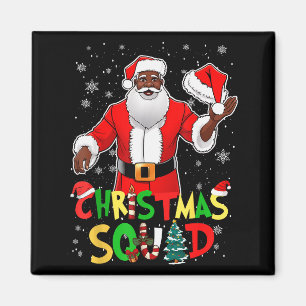 Santa Christmas Squad Black Men African American P Magnet