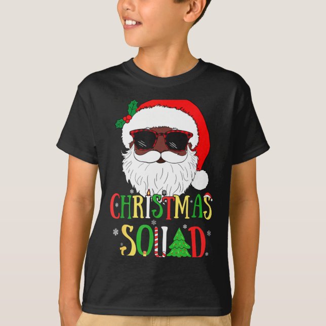 Santa Christmas Squad Black Men African American P T-Shirt (Front)
