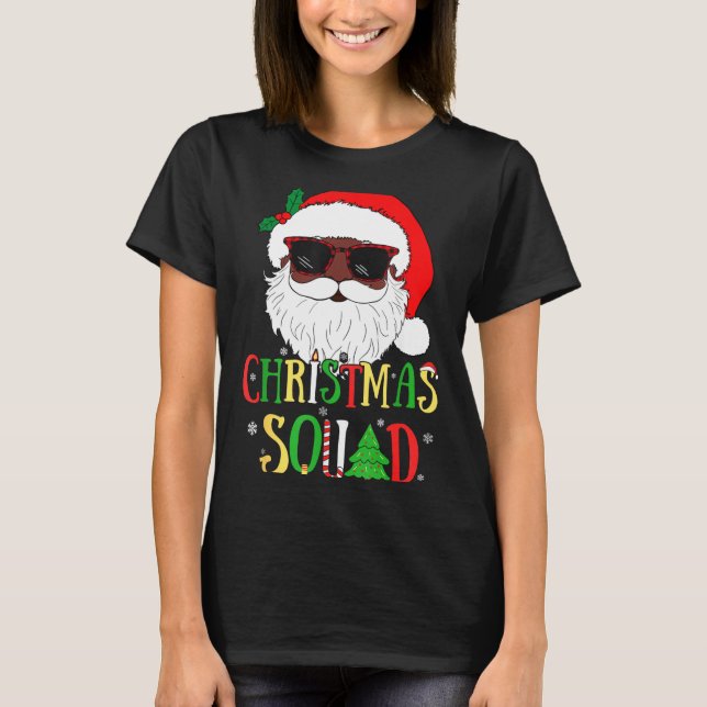 Santa Christmas Squad Black Men African American P T-Shirt (Front)