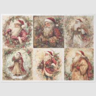 Santa Christmas Squares Tissue Paper
