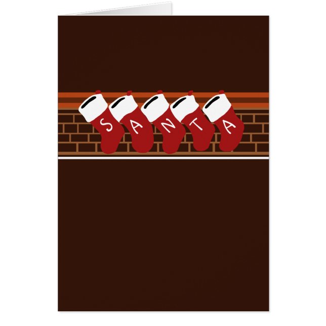 Santa Christmas Stockings Cards (Front)