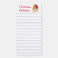 Santa Christmas TO DO List Lined Shopping Fridge