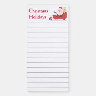 Santa Christmas TO DO List Lined Shopping Fridge Magnetic Notepad