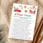 Santa Christmas Tongue Twister Game Holiday Card<br><div class="desc">Get ready for laughter with our Christmas Tongue Twist Printable Game! A hilarious challenge full of tricky holiday phrases.
76SE A</div>