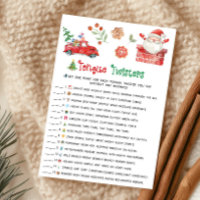 Santa Christmas Tongue Twister Game