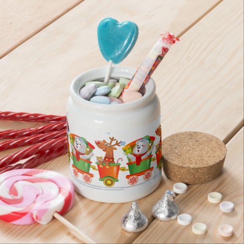 Santa Christmas Train Candy Jar