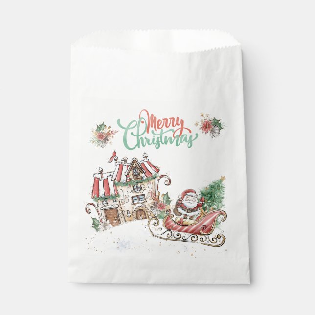 Santa Christmas Tree Favor Bag (Front)