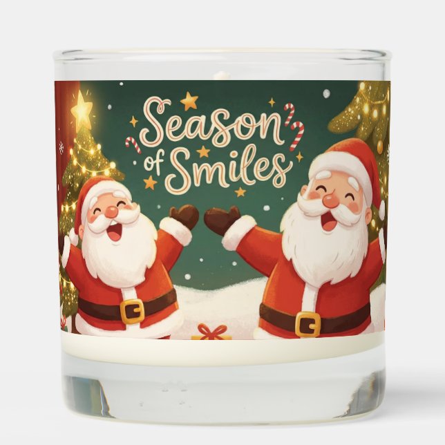 Santa & Christmas Tree Holiday Candle (Back)